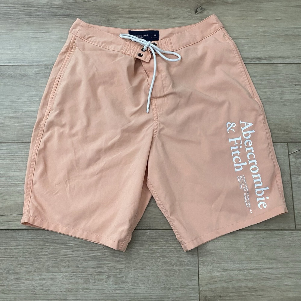 Abercrombie And Fitch Mens Orange Swin Board Shorts Size 28